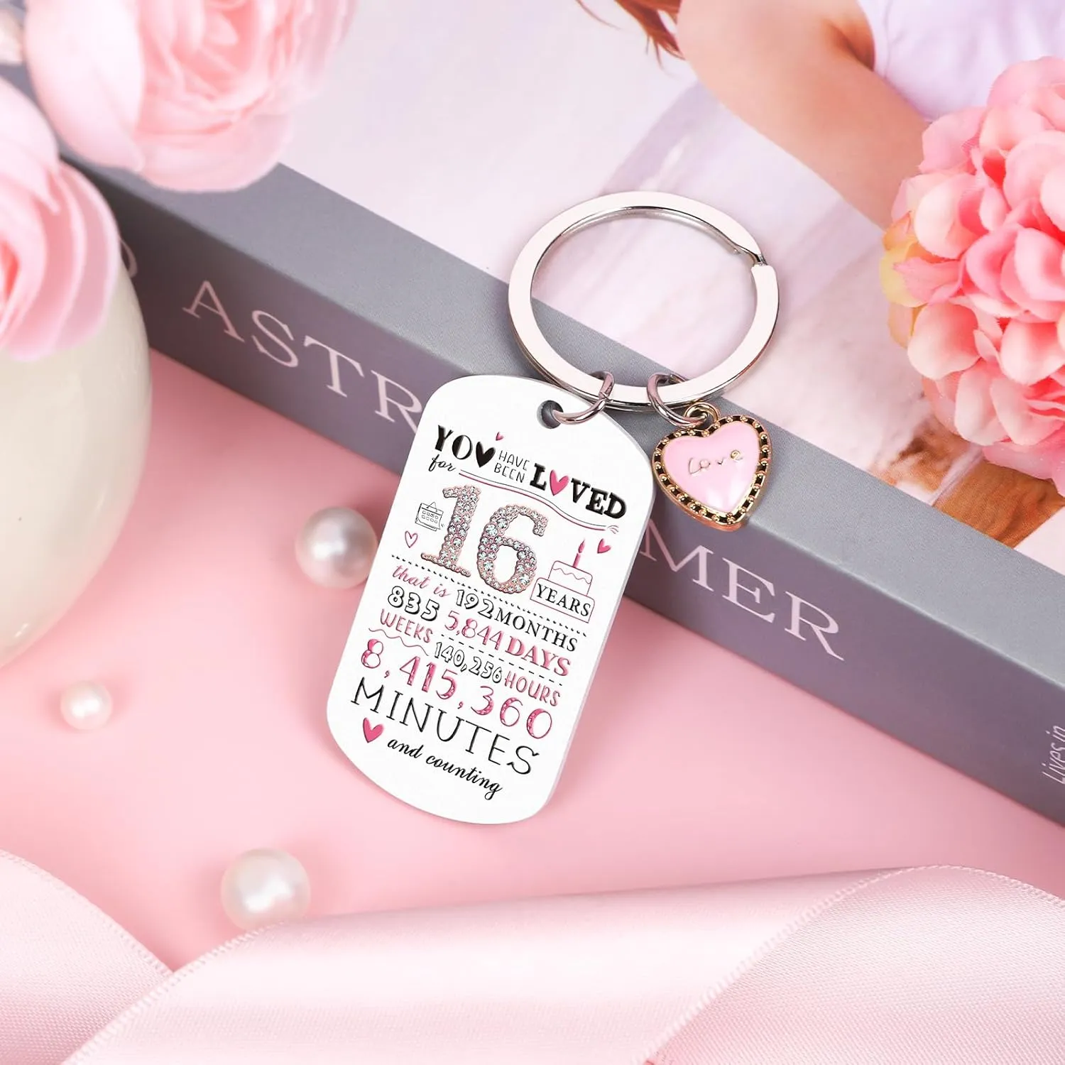 16th Birthday Gifts for Girls - 2009 Birthday Makeup Bag, You Have Been Loved For 16 Years Keychain, Healing Bracelets with Heart Charm, 16 Year Old Birth Gift Ideas for Daughter Sister