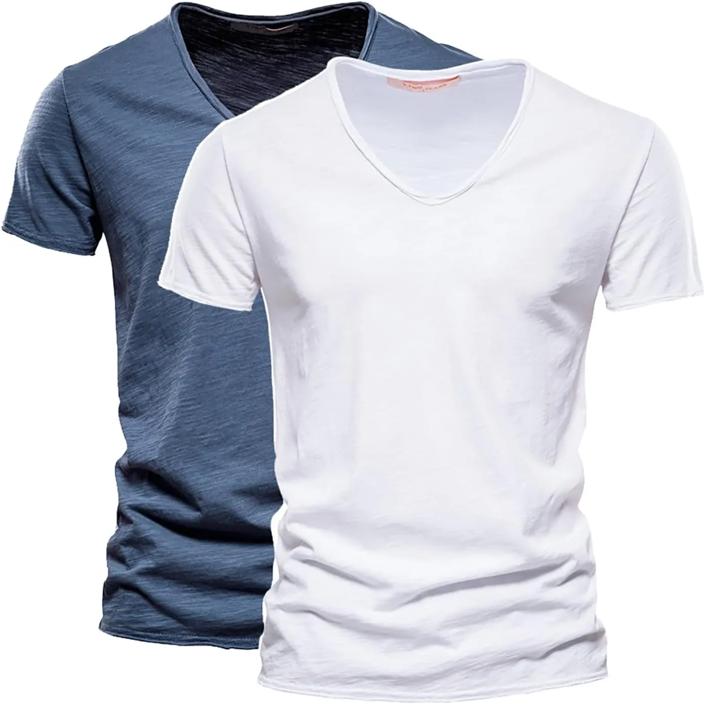 2 Pack Men Muscle Workout T Shirt Gym Bodybuilding V Neck Short Sleeve Tee Top Quick Dry Workout Athletic Sweat Shirts