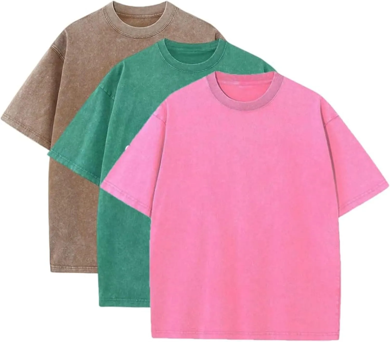 3 Pack T Shirts for Men Short Sleeve Cotton Crew Neck Work T Shirts Solid Casual Undershirt Gym Sport Pullover Tops