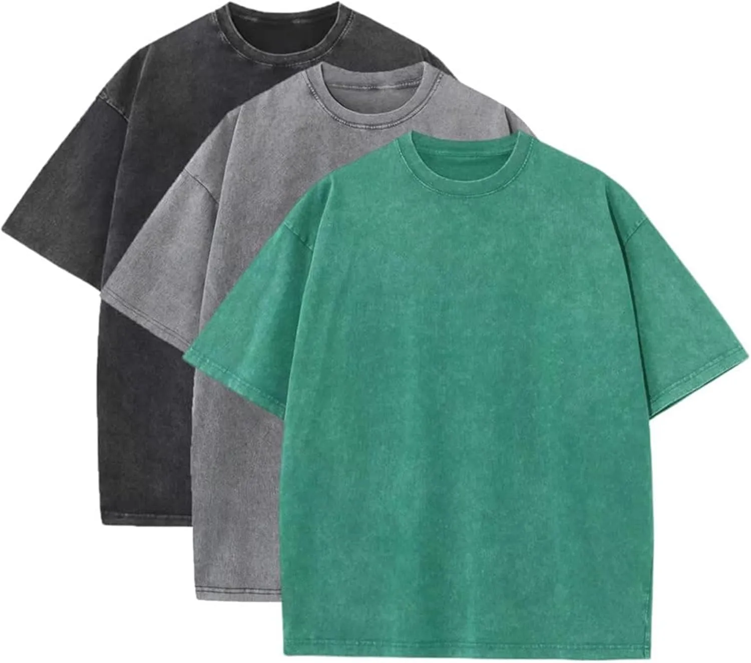 3 Pack T Shirts for Men Short Sleeve Cotton Crew Neck Work T Shirts Solid Casual Undershirt Gym Sport Pullover Tops