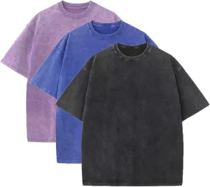 3 Pack T Shirts for Men Short Sleeve Cotton Crew Neck Work T Shirts Solid Casual Undershirt Gym Sport Pullover Tops