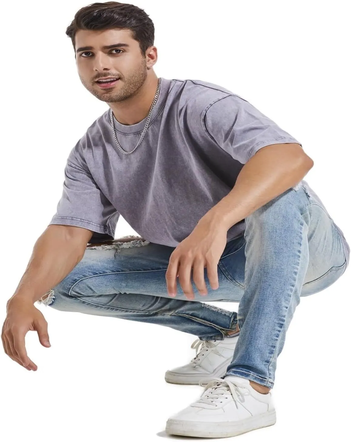 3 Pack T Shirts for Men Short Sleeve Cotton Crew Neck Work T Shirts Solid Casual Undershirt Gym Sport Pullover Tops