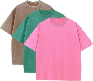 3 Pack T Shirts for Men Short Sleeve Cotton Crew Neck Work T Shirts Solid Casual Undershirt Gym Sport Pullover Tops