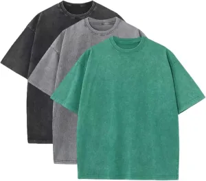 3 Pack T Shirts for Men Short Sleeve Cotton Crew Neck Work T Shirts Solid Casual Undershirt Gym Sport Pullover Tops