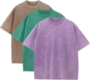 3 Pack T Shirts for Men Short Sleeve Cotton Crew Neck Work T Shirts Solid Casual Undershirt Gym Sport Pullover Tops
