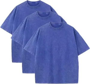 3 Pack T Shirts for Men Short Sleeve Cotton Crew Neck Work T Shirts Solid Casual Undershirt Gym Sport Pullover Tops