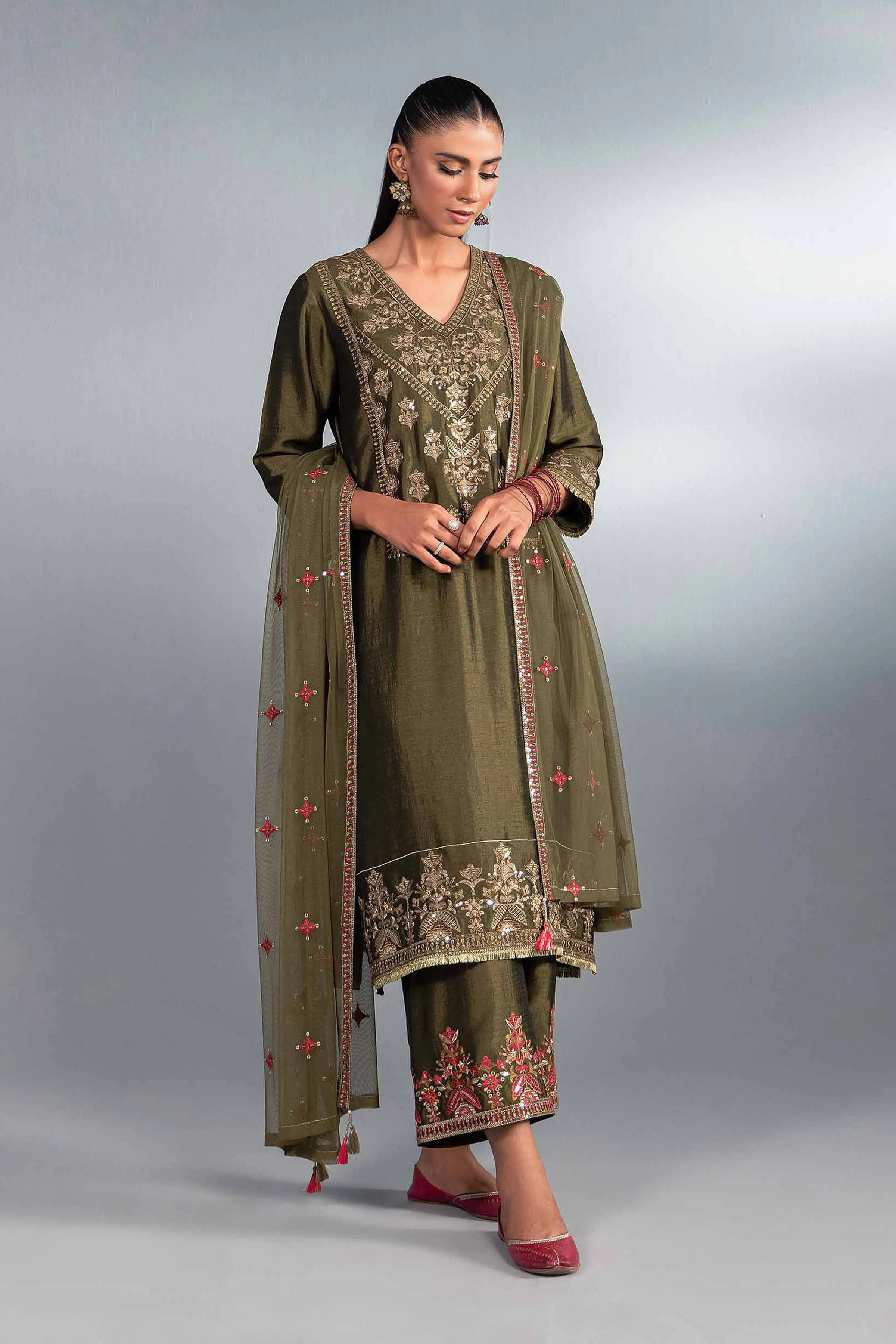 3 Piece - Embroidered Suit - KFW24-59