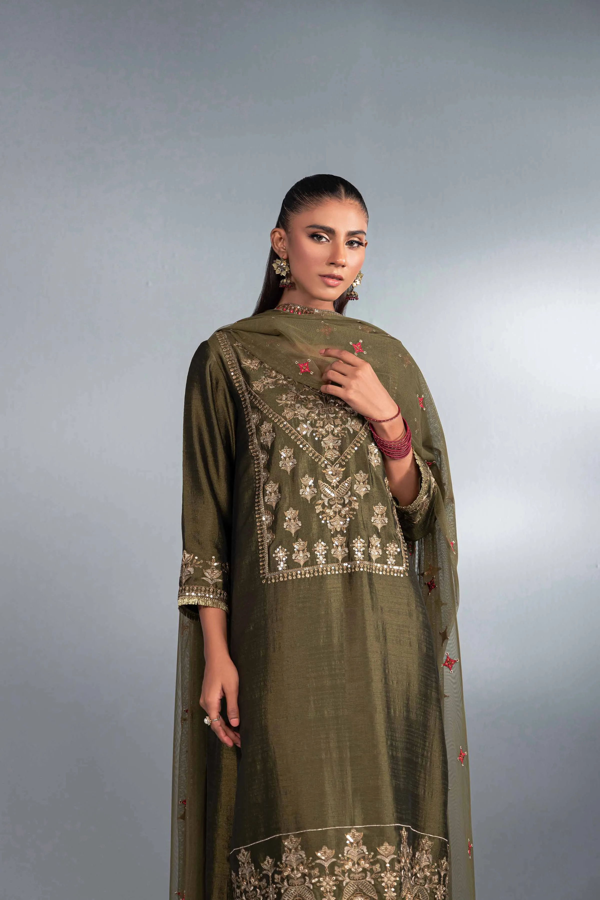 3 Piece - Embroidered Suit - KFW24-59