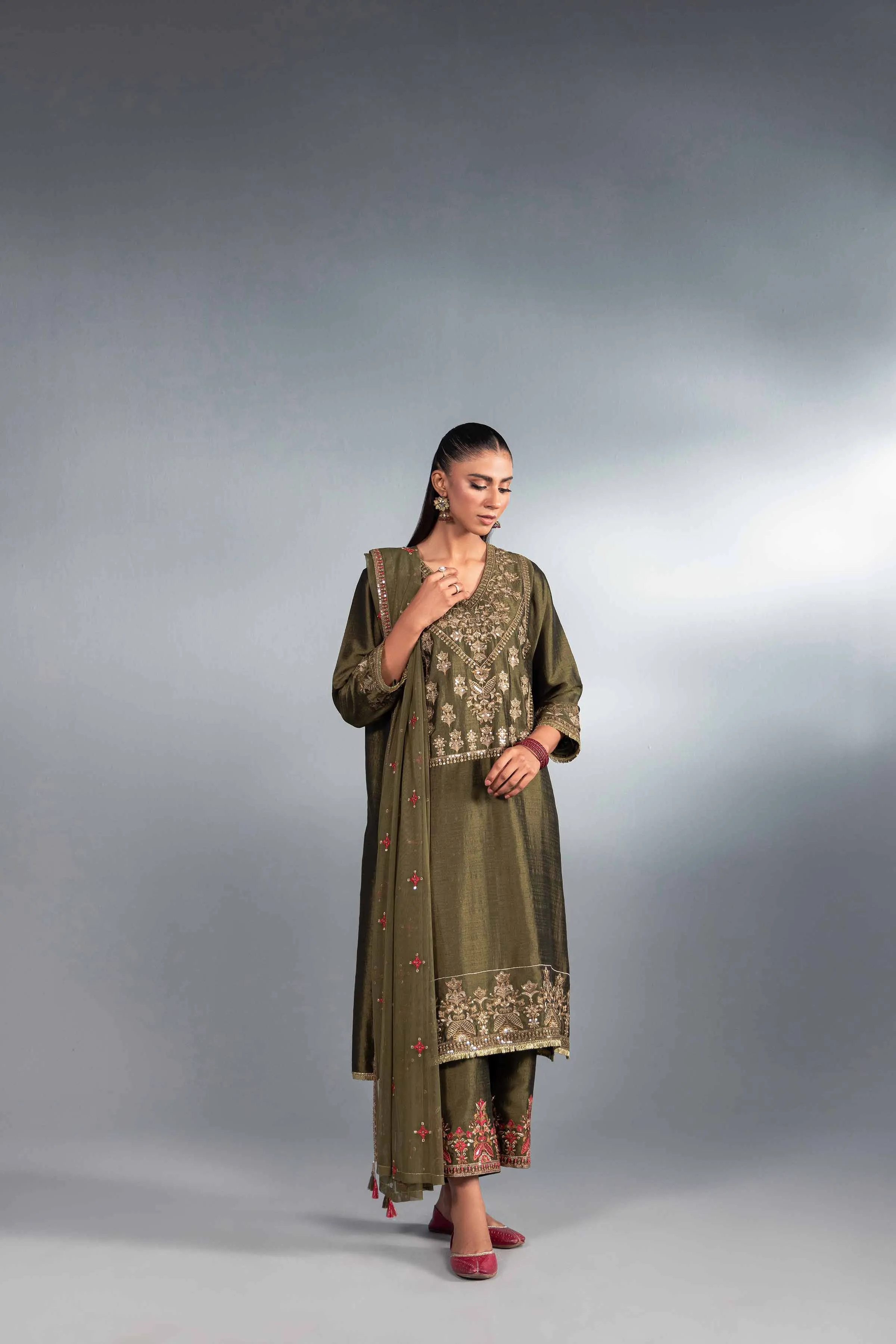 3 Piece - Embroidered Suit - KFW24-59