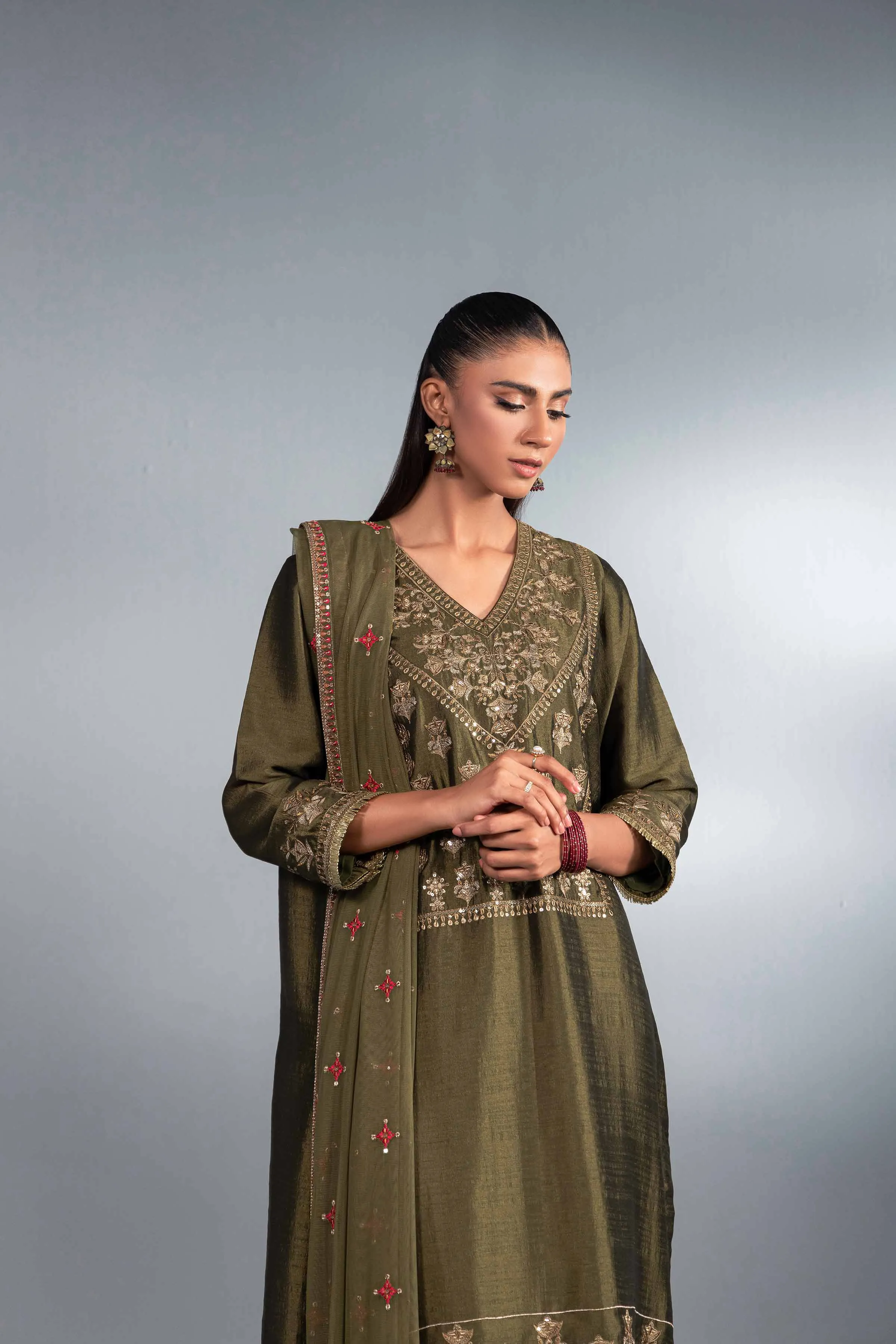 3 Piece - Embroidered Suit - KFW24-59