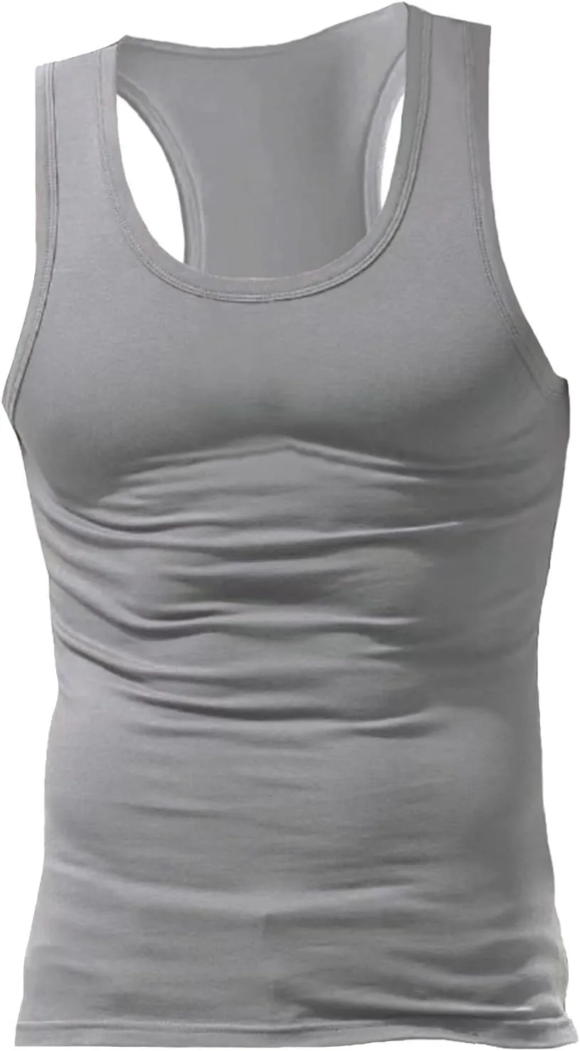 4 PC Men's Quick Dry Workout Tank Tops Breathable Gym Sleeveless Athletic Muscle Shirts Moisture Wicking Cotton Tee