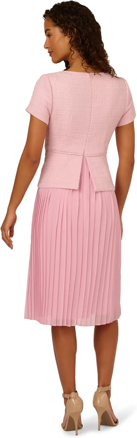 Adrianna Papell Women's Boucle Combo Midi Dress