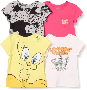 Amazon Essentials Girls and Toddlers' Short-Sleeve T-Shirts, Multipacks