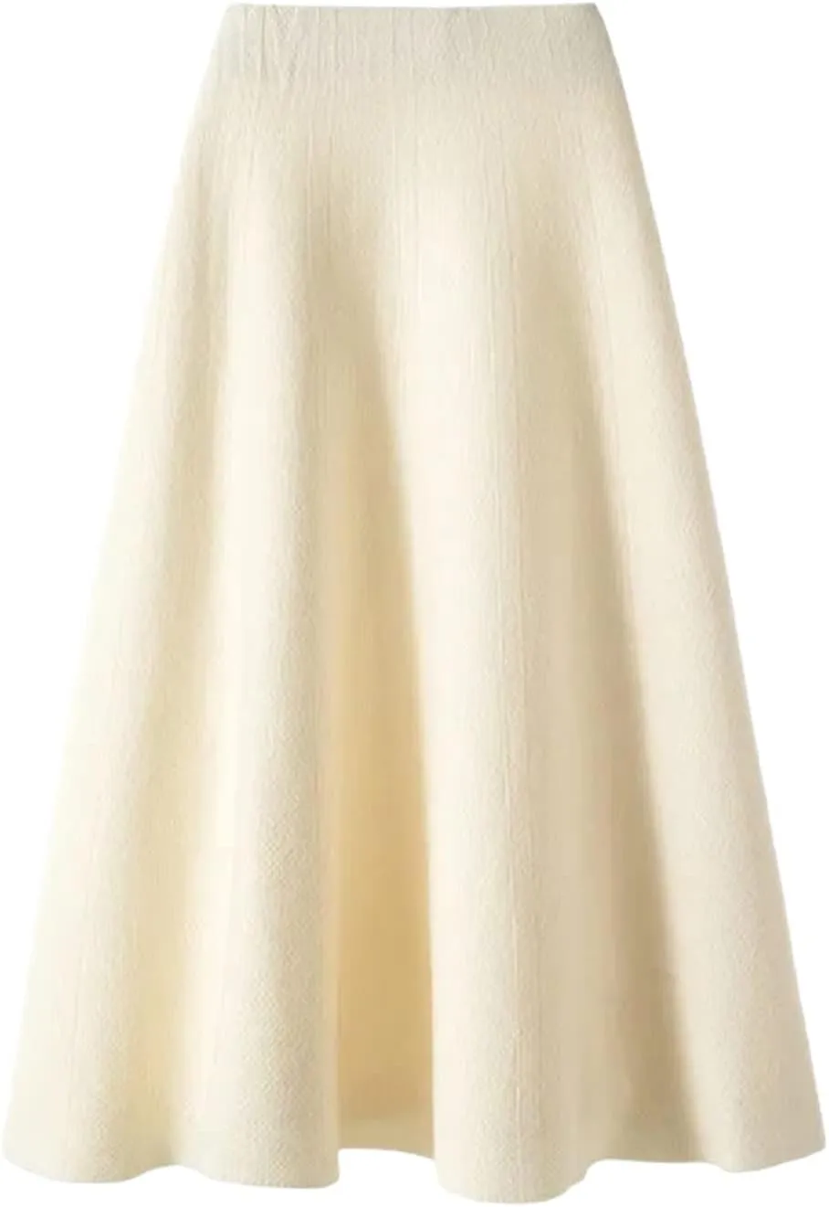 Autumn Knitted Pleated Skirt Women's Midi Elastic High Waist A-Line Sweater Skirt Female Winter Black Wool Long Skirt