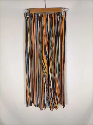BERSHKA .Pantaln culotte rayas T.s