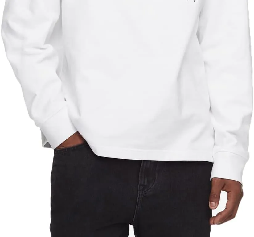 Calvin Klein Men's Relaxed Fit Standard Logo Terry Long Sleeve Polo Shirt