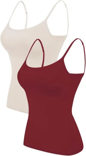 Camisoles for Women with Built in Bra,Basic Yoga Modal Material Padded Bra Undershirt(S-5XL)