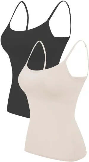 Camisoles for Women with Built in Bra,Basic Yoga Modal Material Padded Bra Undershirt(S-5XL)