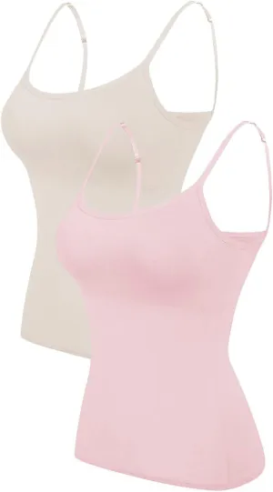 Camisoles for Women with Built in Bra,Basic Yoga Modal Material Padded Bra Undershirt(S-5XL)