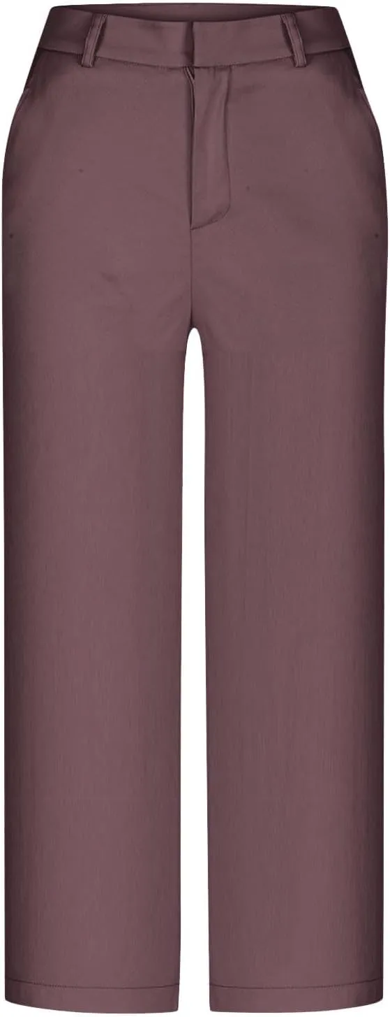 Capri Pants for Women Summer Casual Wide Leg Capris Stretch High Waisted Crop Yoga Dress Pants with Pockets