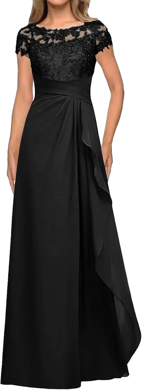 Chiffon Long Mother of The Bride Dresses Mother of Groom Dress for Wedding Appliques Formal Evening Gowns