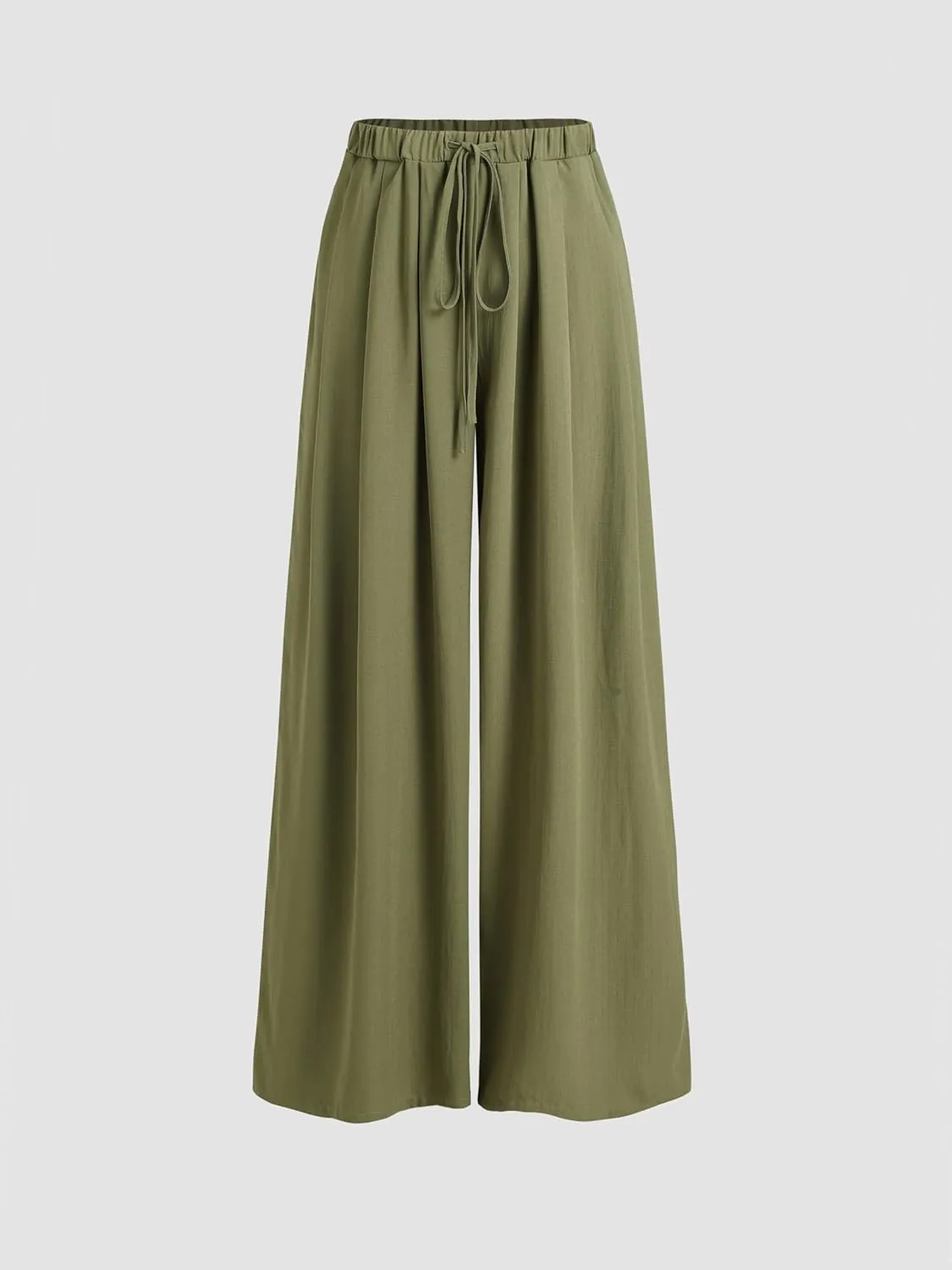 CIDER Palazzo Pants for Women Wide Leg Drawsting Elastic High Waisted Comfy Casual Flowy Pants with Pockets