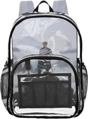 Clear Backpack Women Cute Kids Girls Backpack Boys Approved See through Bag Caspar David Friedrich Wanderer Sea Fog