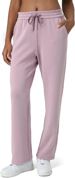 Colorfulkoala Women's High Waisted Soft Drawstring Modal Sweatpants Wide Leg Casual Lounge Pants with Pockets