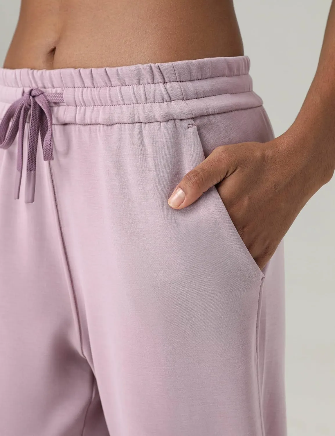 Colorfulkoala Women's High Waisted Soft Drawstring Modal Sweatpants Wide Leg Casual Lounge Pants with Pockets