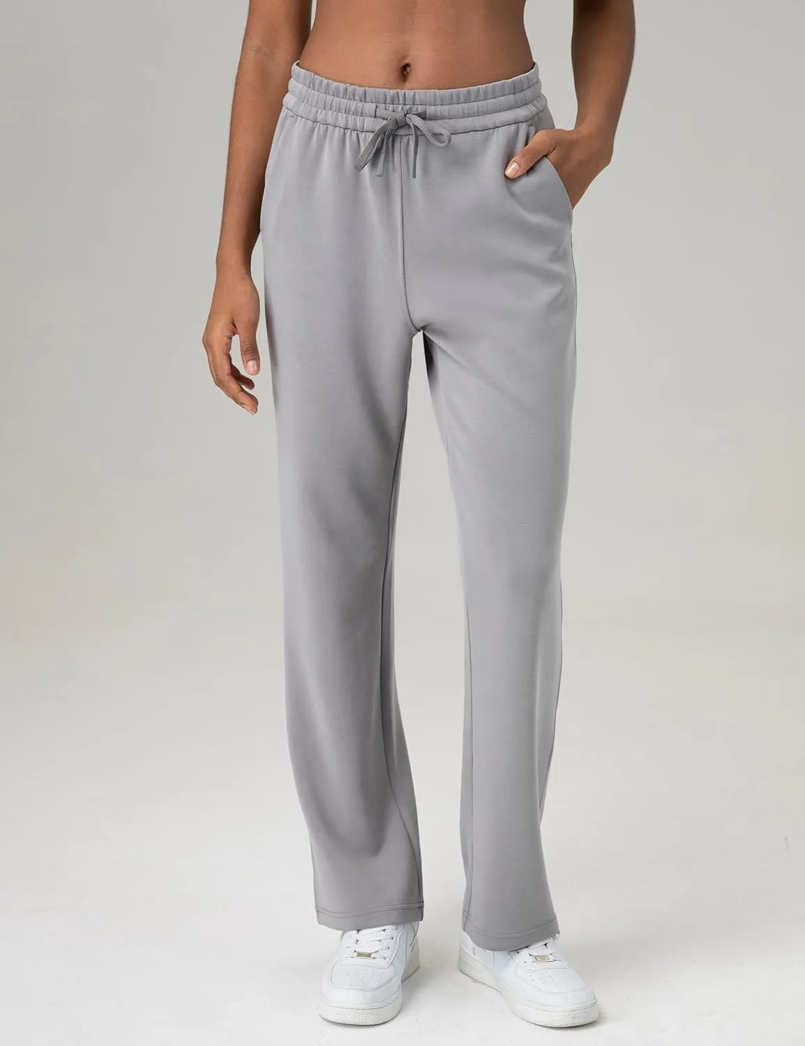 Colorfulkoala Women's High Waisted Soft Drawstring Modal Sweatpants Wide Leg Casual Lounge Pants with Pockets