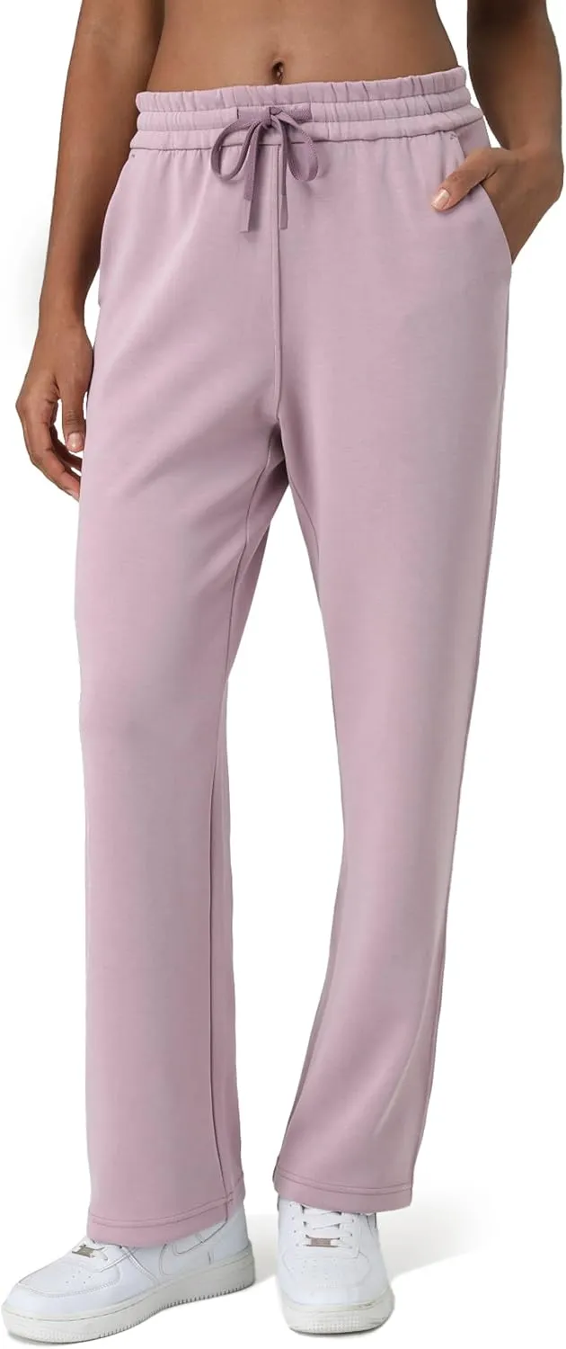 Colorfulkoala Women's High Waisted Soft Drawstring Modal Sweatpants Wide Leg Casual Lounge Pants with Pockets