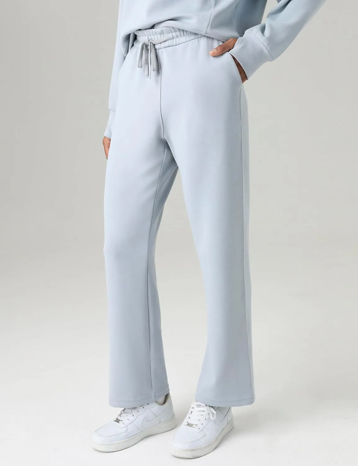 Colorfulkoala Women's High Waisted Soft Drawstring Modal Sweatpants Wide Leg Casual Lounge Pants with Pockets