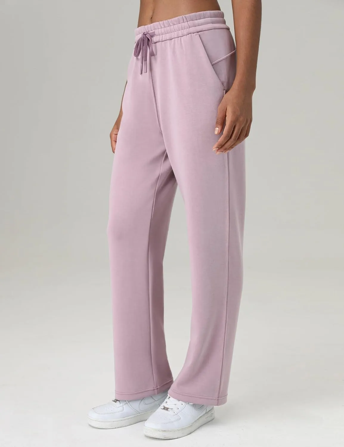 Colorfulkoala Women's High Waisted Soft Drawstring Modal Sweatpants Wide Leg Casual Lounge Pants with Pockets