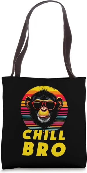 Cool Monkey with Sunglasses Funny Video Gamer Tee Chill Bro Tote Bag