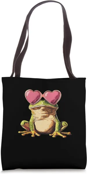 Cute Frog with Love Sunglasses Costume Tote Bag