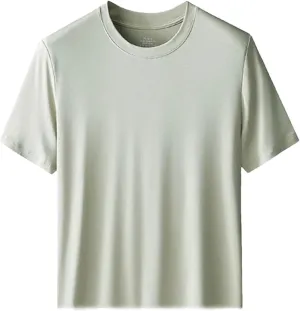 DBFBDTU Mens T-Shirts Shirt Solid Color Round Neck Short Sleeve T-Shirt Quick Dry Soft Mens T-Shirts