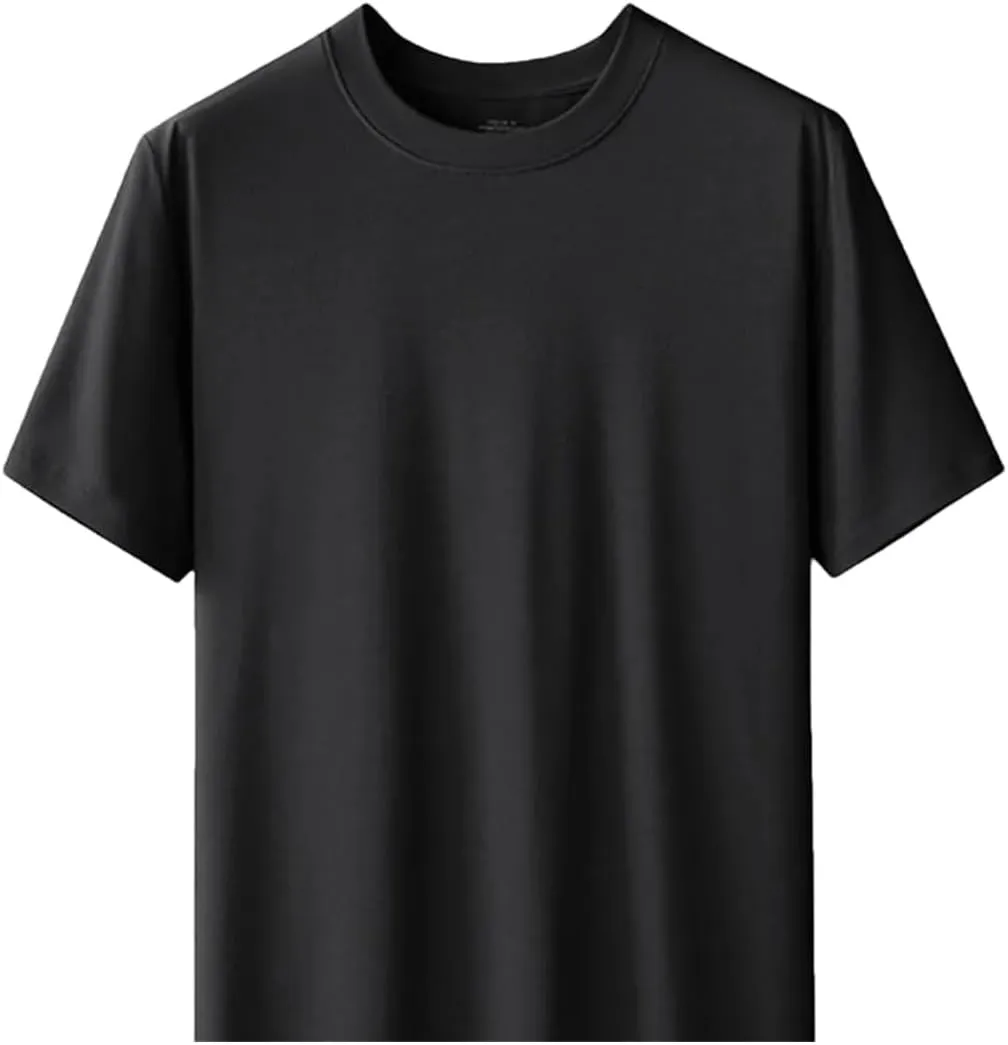 DBFBDTU Mens T-Shirts Shirt Solid Color Round Neck Short Sleeve T-Shirt Quick Dry Soft Mens T-Shirts