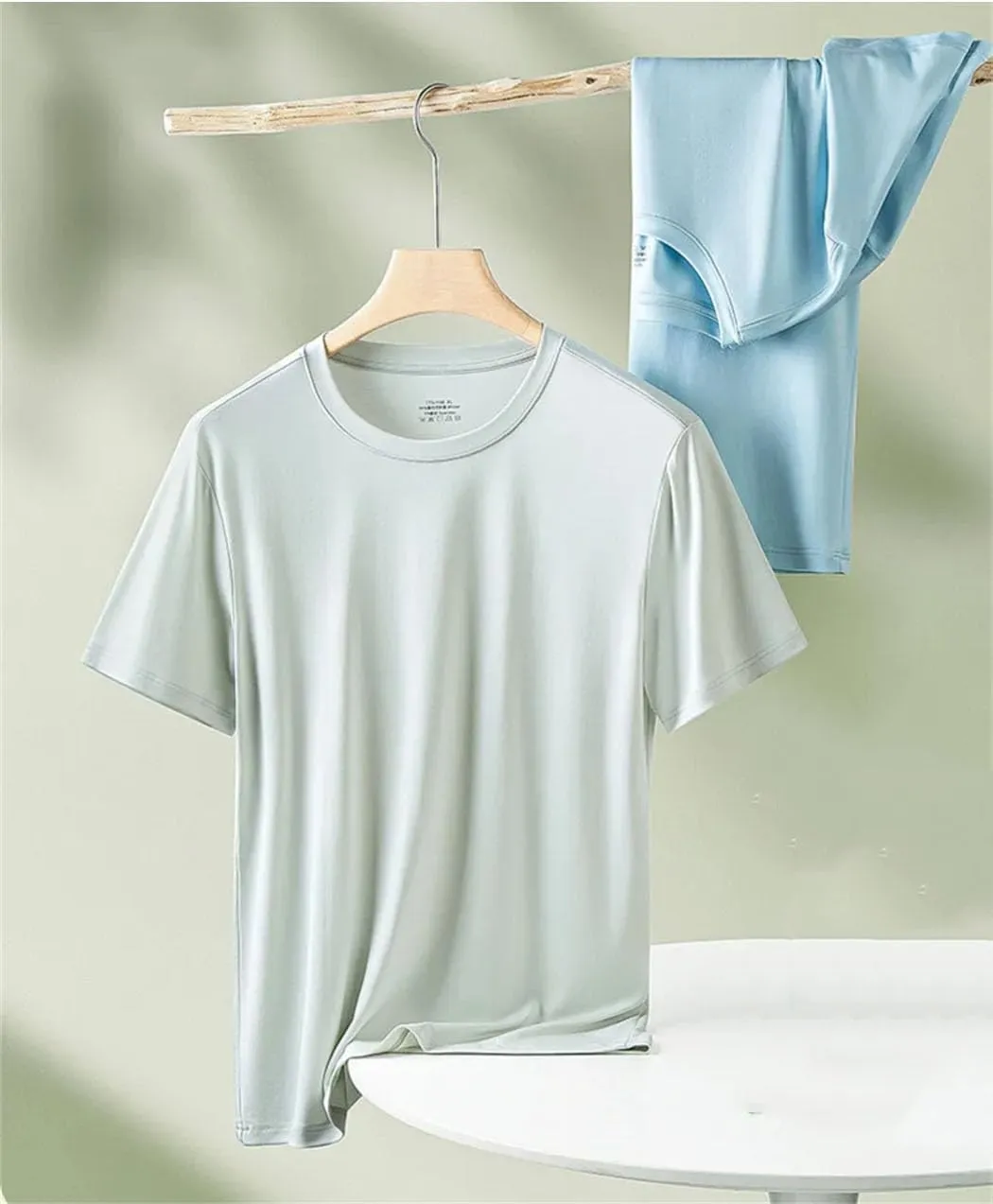 DBFBDTU Mens T-Shirts Shirt Solid Color Round Neck Short Sleeve T-Shirt Quick Dry Soft Mens T-Shirts