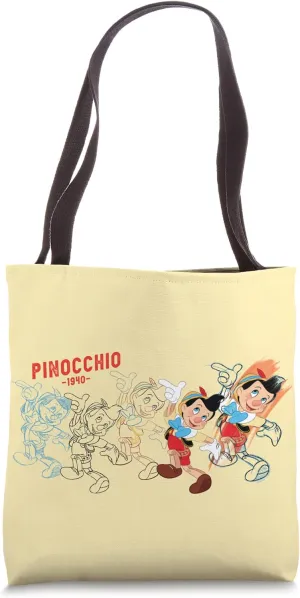 Disney Ink and Paint Pinocchio 1940 Art Series Tote Bag