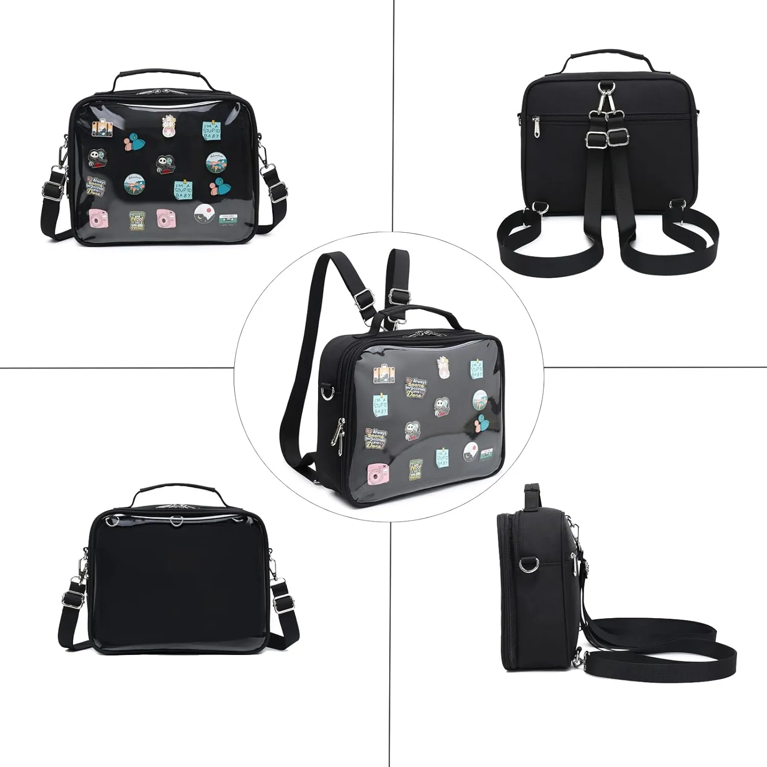 Dopamine Color Ita Bag Backpack Satchel Oxford Crossbody Messenger Shoulder Bag