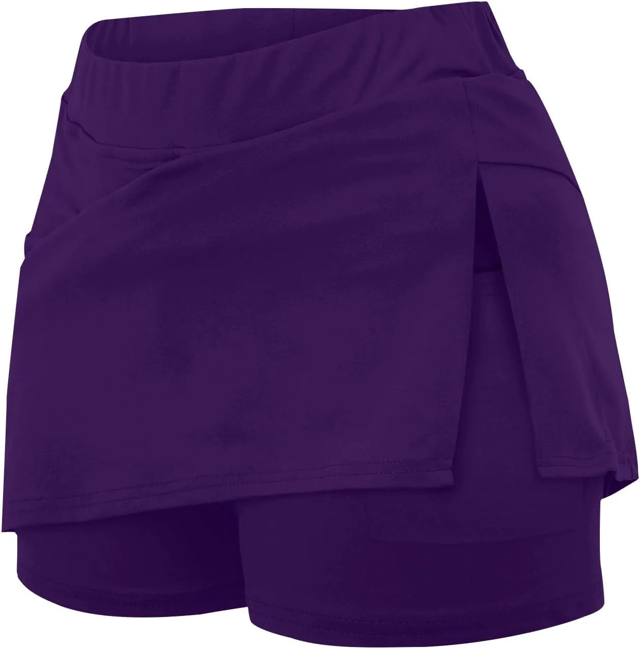 Elastic Yoga Skorts for Women Plus Size Tummy Control High Waisted Athletic Tennis Golf Culottes Pockets Shorts