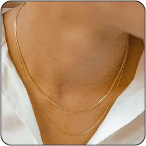 Elegance 11 designs Gold Thin Chain Layered Necklaces For Women Non Tarnish,18k Gold Plated Stainless Steel Dainty Waterproof Gold Necklace Set Stack For Women Gifts Jewelry