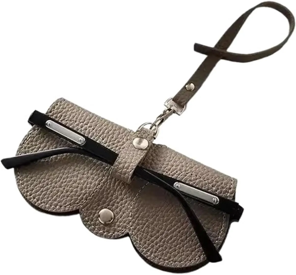 Embossed glasses case cute hanging Pu leather sunglasses reading glasses storage bag portable travel glasses holder