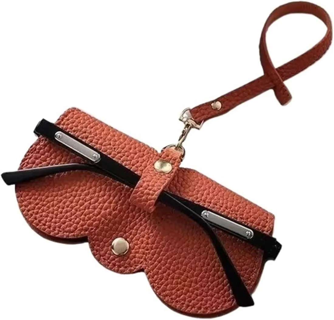 Embossed glasses case cute hanging Pu leather sunglasses reading glasses storage bag portable travel glasses holder