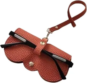 Embossed glasses case cute hanging Pu leather sunglasses reading glasses storage bag portable travel glasses holder