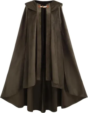 FCCAM Medieval Cloak Women Long Renaissance Cloak Cape Warm Halloween Costume