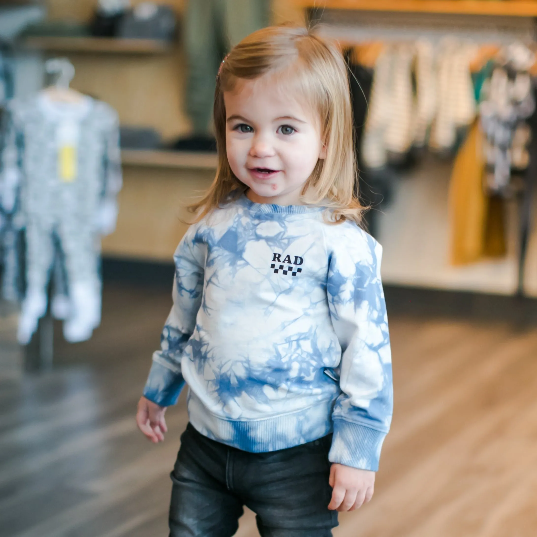 Feather 4 Arrow - Rad Tie Dye Pullover in Washed Indigo