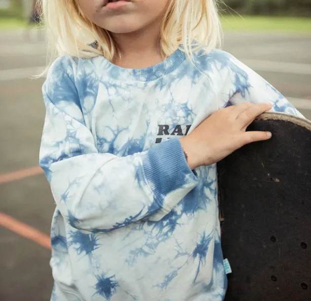 Feather 4 Arrow - Rad Tie Dye Pullover in Washed Indigo