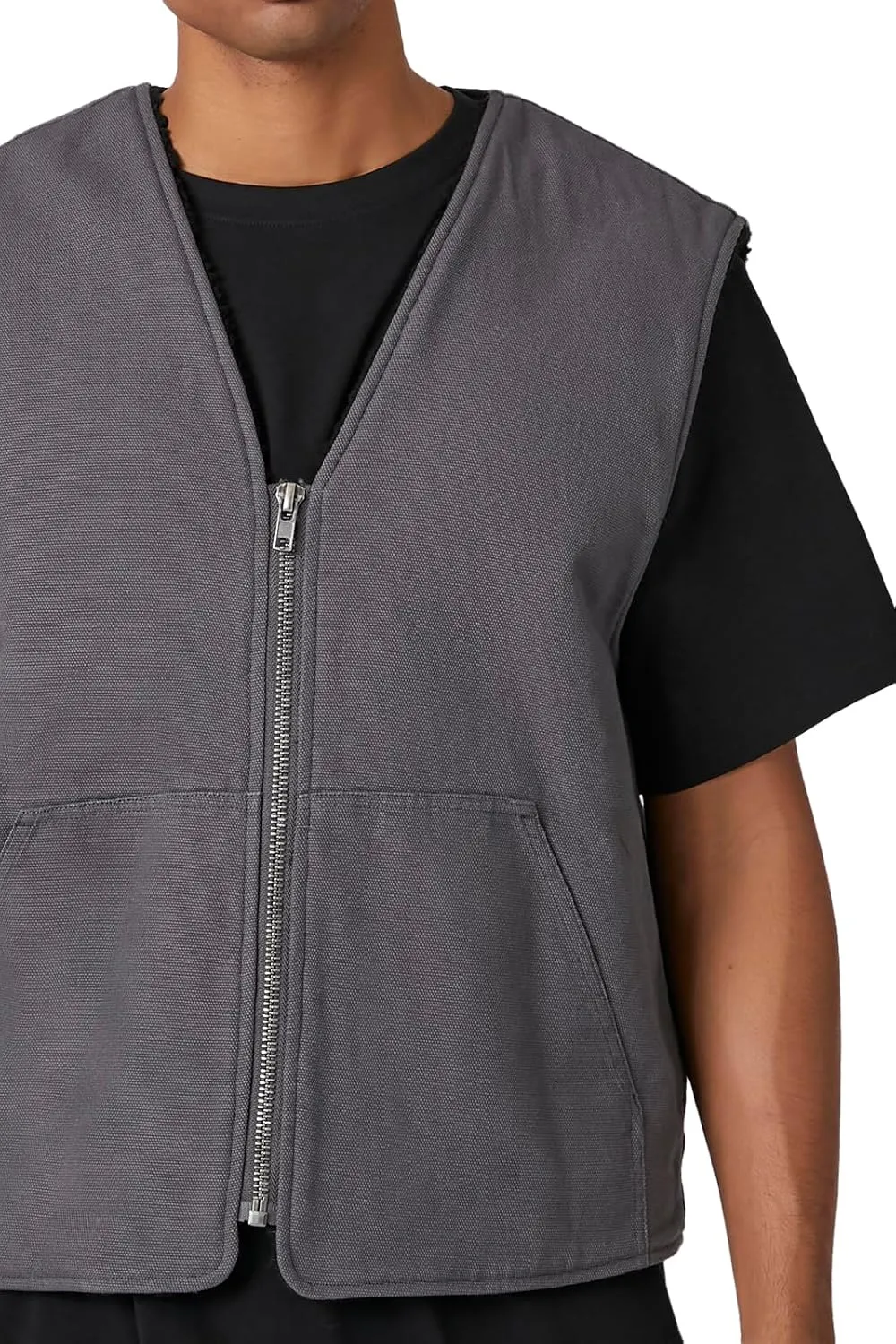Forever 21 Men's Faux Shearling Zip-up Vest