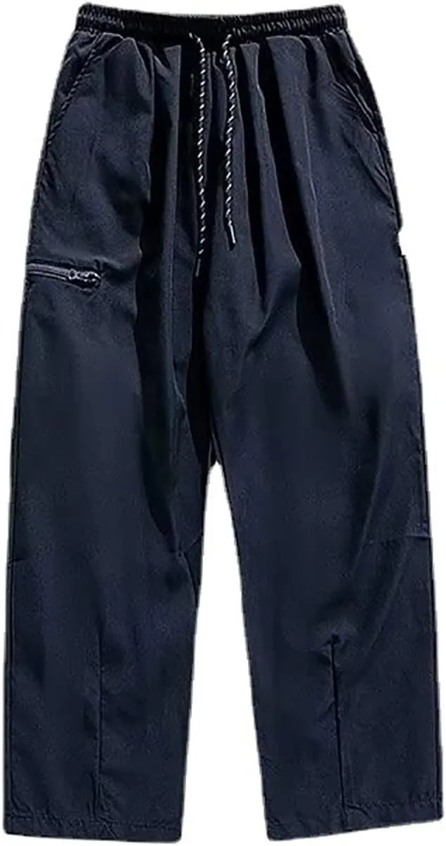 FZVYD 2023 Mens Wild Cargo Pants Mens Joggers Cargo Pants Fashion Casual Sweatpants Work Pants Drawstring Loose Trousers